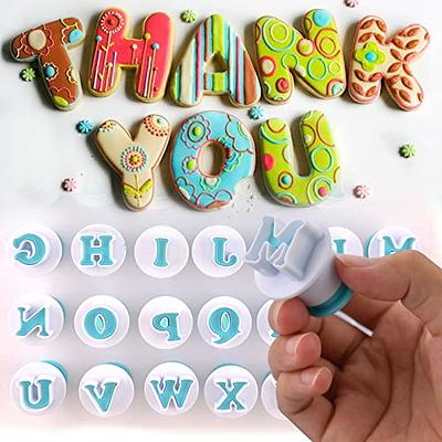 Alphabet Letters Molds, 26pcs Plunger Cutters, Lower-case Fondant Letter Cutters, Fondant Cake Biscuit Mold, Cake Decorating Tool, Cookie Stamp