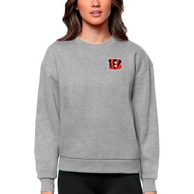 Men's Antigua Heathered Gray Cincinnati Bengals Logo Victory Pullover Hoodie  