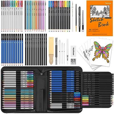 72 Pcs Art Supplies Art Set,Drawing Supply for Artist Adult Teen  Kids,Drawing Pencils Kit,Sketching Set Include Charcoal & Colored