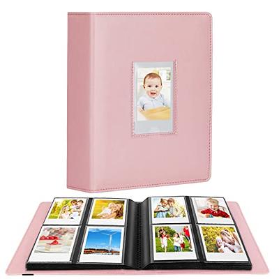 Photo Album with Writing Space for Fujifilm Instax Mini Camera, Leather  Cover, 64 Pockets Instax Photo Album Polaroid Photo Albums Book for  Fujifilm
