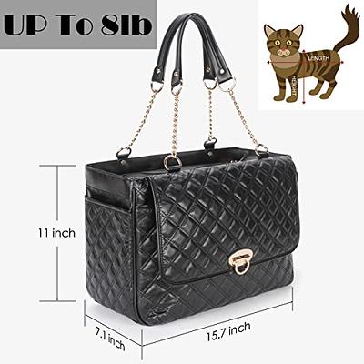  BETOP HOUSE Fashion Dog Carrier PU Leather Dog Handbag Dog  Purse Cat Tote Bag Pet Cat Dog Hiking Bag, Brown, Large : Pet Supplies