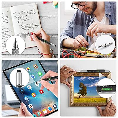 White Elephant Gifts for Adults, Stocking Stuffers for Men Dad Christmas  Gifts, Multitool Pen Set Cool Tools Gadgets, Pen with LED, Stylus, Level