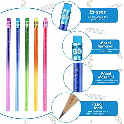 40 Pieces Color Changing Mood Pencil with Eraser Wooden Pencils Heat Activated Color Changing Pencils Thermochromic Assorted Colors with Black Change