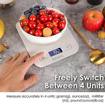 Food Kitchen Scale, Food Scales Digital Weight Grams and Oz, High Precision  Digital Scale, LCD Display, with 2 Trays, Cooking, Tare Function, Baking