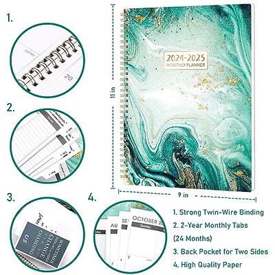 2024-2025 2-Year Monthly Planner - Jan. 2024 - Dec. 2025, 9'' x 11'', Large  Round Monthly Calendar with Tabs, Twin-Wire Spiral Bound, Useful Inner  Pocket - Yahoo Shopping