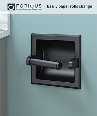 ATAYAL Recessed Toilet Paper Holder, Metal, Easy Installation, Matte Black,  1 - Fry's Food Stores