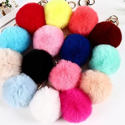 2023 Colorful 7cm Mini Cute Pom Sakura Keychain With Mink Furry Luxury Fur  Ball Handbag Accessories - ursfur