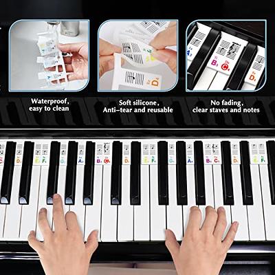 Piano Keyboard Note Labels, SS Removable Piano Key Notes Guide