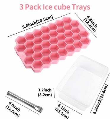 Lamesa Round Ice Cube Trays for Freezer with Cover & Bin, 3 Packs