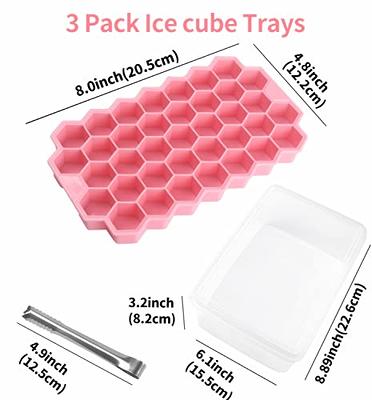 Pressing Ice Lattice Mold, Ice Cube Tray with Lid and Bin, Ice Trays f