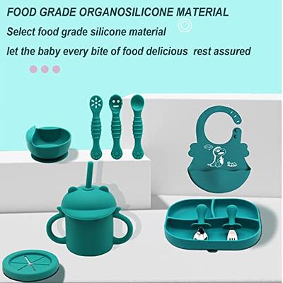 Silicone Baby Feeding Set, 12Pcs Baby Led Weaning Supplies, Includes Baby  Suction Bowls and Plates, Silicone Baby Bibs, Silicone Baby Cup, Silicone