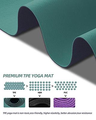 Yoga Mat Double-Sided Non Slip, 72'' x 32'' x 7mm - Extra Wide & Thick Yoga  Mat with Strap, Professional TPE Yoga Mats for Women Men Kids, Workout Mat  for Yoga, Pilates