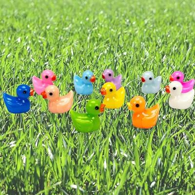 220 Pcs Mini Resin Ducks Tiny Ducks Miniature Duck Figures Small Ducks Micro Garden Landscape Aquarium Dollhouse Ornament Potted Plants Decoration