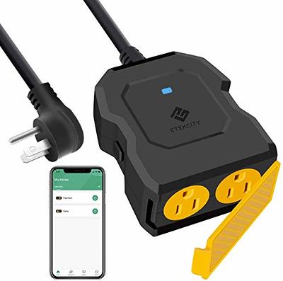 HBN Outdoor Smart Plug Waterproof with 6 Outlets,WiFi Power Stake Timer  with 6Ft Cord,Outdoor Outlet Timer for Patio Lights,Compatible with Alexa 