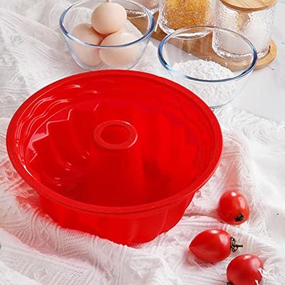 1pc Silicone Fluted Tube Cake Pan, Round Cake Mold For Baking