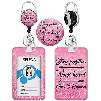 Heavy Duty Retractable Badge Reel with Carabiner Belt Clip Key Ring Cute Badge  Holder ID Name Badge Reels for Office Worker Doctor Nurse 3 Pack (Sun) :  : Office Products