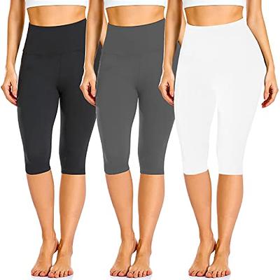 Women's Knee Length Leggings-High Waisted Capri Pants Biker Shorts for  Women Yoga Workout Exercise Short Casual Summer