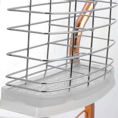 J&V Textiles 23 in. Chrome Fresh Stainless Steel 2-Tier Dish Rack with Utensil Holder and Cutting Board Holder