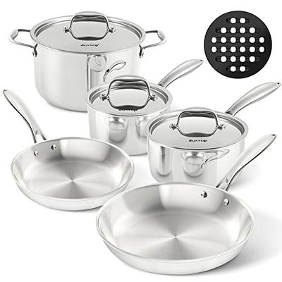 Costway 11pcs Pots & Pans Set Stainless Steel Kitchen Cookware w