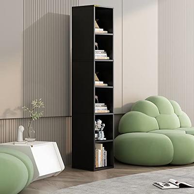 Homykic Bookshelf, 6-Tier Bamboo Adjustable 63.4” Tall Bookcase Book Shelf  Organizer Free Standing Storage Shelving Unit for Living Room, Kitchen