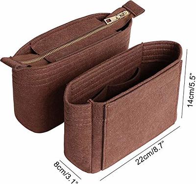 Joqixon Mini Felt Purse Organizer Insert Small Tote Bag organizer with  Zipper