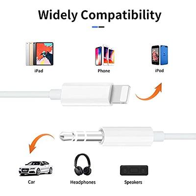 Aux Cord for iPhone, iSkey 2 in 1 3.5mm Aux Cable for Car with Charger Cord