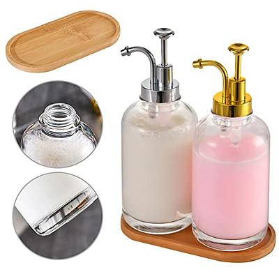 Apothecary Glass Mouthwash, Soap, Bubble Bath Dispenser Silver Bathroom  16.9 oz