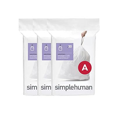 Plasticplace 16.5 in. x 18 in., 2.6 gal. White Drawstring Trash Bags simplehuman Code R Compatible (200-Count 2-Pack)