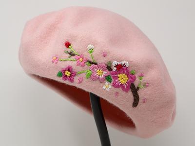 Handmade Hand Embroidered Pink Sakura Cherry Blossom 100