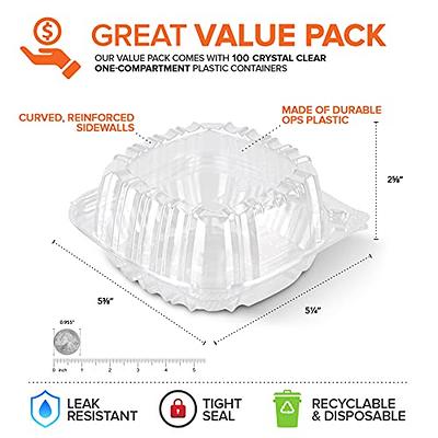 5 Square Plastic Hinged Container