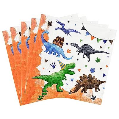 Watercolor Dinosaur Party Supplies - 50 PCS Dinosaur Birthday