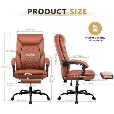 Efomao Desk Office Chair,Big High Back PU Leather Computer Chair