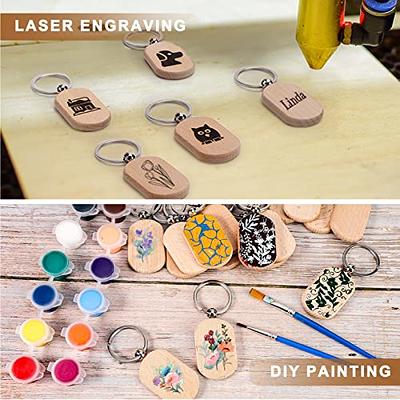 Laser Engrave Material Blanks Wood Key Chain Leather Keychain