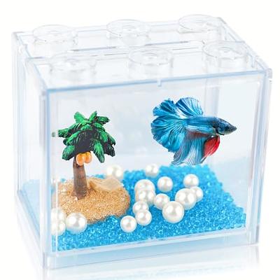 Small Betta Fish Tank, Stackable Mini Aquarium Tank Kit with Aquarium  Gravel Pearl Decoration, 3/5 Gallon Fish Bowl Tiny Cube Tank for Seaweed  Balls Sea Monkeys - Yahoo Shopping