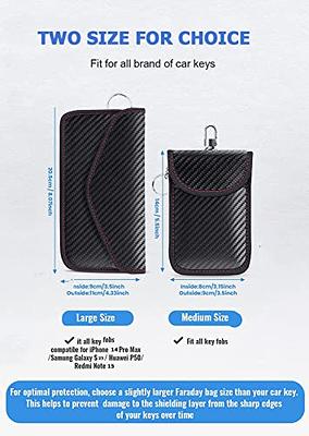 2 Sets Of Car Key Faraday Bags (black And Red), Car Key Signal Shielding  Bag, Keyless Entry Car Key Box, Rfid Anti-theft Car Anti-theft Faraday Bag,  C