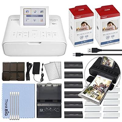 Canon Selphy CP1300 Photo Printer Black with Canon RP-108 Color Ink and  Paper Set 