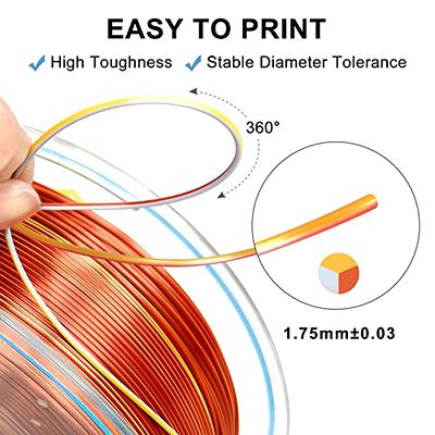 YOUSU PLA Filament1.75mm, Triple Color Coextrusion Silk 3D Printer Filament  1.75mm for 3D Printer & 3D Pen, Multicolor PLA Rainbow Filament,  1kg(2.2lbs) Silk PLA Gold Silver Copper. - Yahoo Shopping