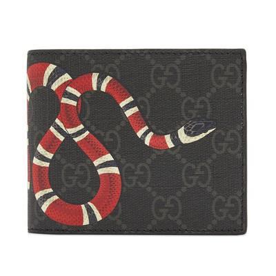 Gucci Kingsnake Print GG Supreme Wallet