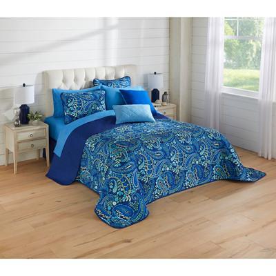 BH Studio Reversible Quilted Bedspread by BH Studio in Navy