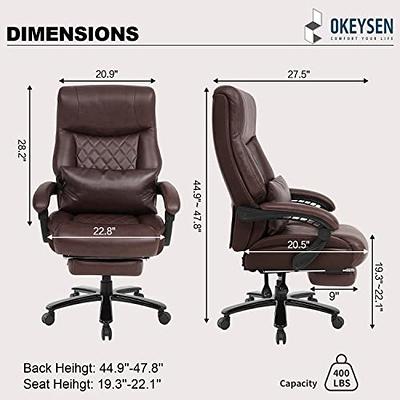 OdinLake Ergonomic Office Chair Mesh,Seat Depth Adjustable Home Office Desk  Chairs High Back with Lumbar Support,Computer Swivel Task Chair with  Footrest, Headrest 