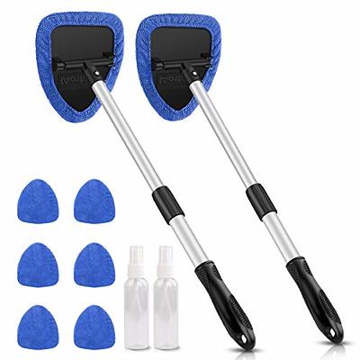 EcoNour 27 Car Snow Brush and Ice Scrapers for Car Windshield (2 Pack), Scratch Free Bristle Head Snow Brush & Tough Window Snow Scraper with  Aluminium Body