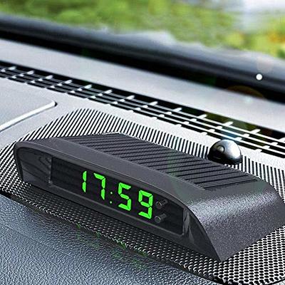 2-in-1 Car Clock Thermometer with Blue Backlight Battery Powered  Multifunctional Car Digital Clock Temperature Gauge for Automobile 