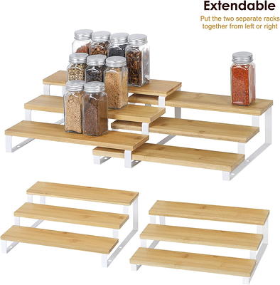 3 Tier Expandable Bamboo Spice Rack - Kitchen - Storage & Organizer