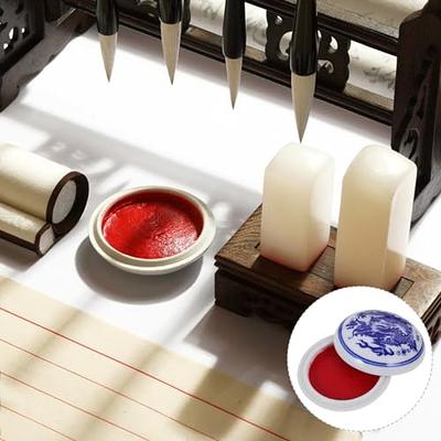 Round Red Stamp Pad Durable Red Stamp Ink Pad Chinese Yinni Pad