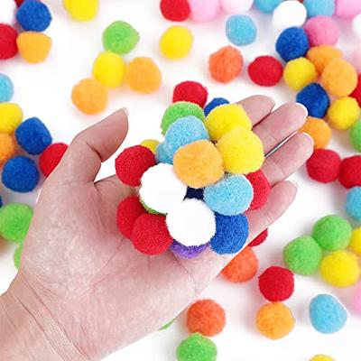 Cotton balls 1.5 inch assorted pom poms for diy creative crafts