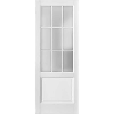 EightDoors 84 x 36 x 1-3/8 3-Lite Frosted Glass White