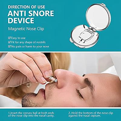 Anti Snore Magnetic Stop Snoring Sleep Aid Nose Nasal Clip Device 2 in 1  blue