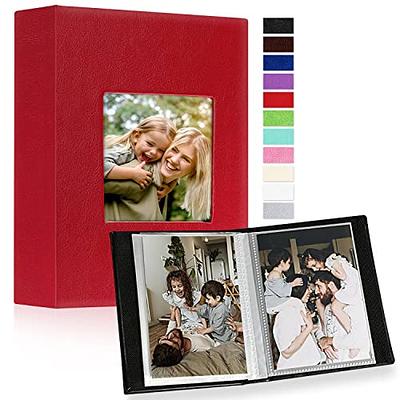 Small Photo Album 4x6, Pack of 2 Leather Photo Book, Each Mini 26-Page  Album