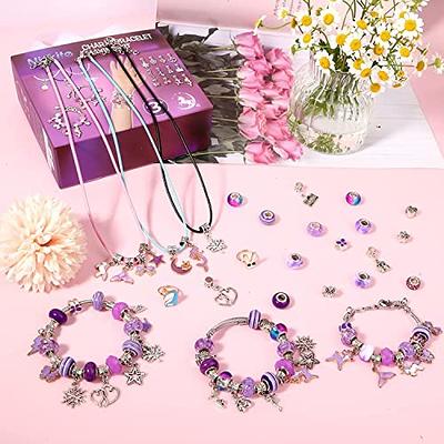 Charm Bracelet Making Kit for Girls 3-12, Kids Jewelry Making Kit 66Pcs  Jewelry Kits for Girls Ages 8-12 Jewelry Maker Craft Necklace Birthday