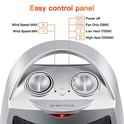  Dr.Prepare Small Space Heater for Indoor Use, 600W Electric  Ceramic Heater, Portable Desk Heater for Office Bedroom, Fast Heating,  Tip-Over & Overheat Protection, Mini Personal Heater for Home Room : Home